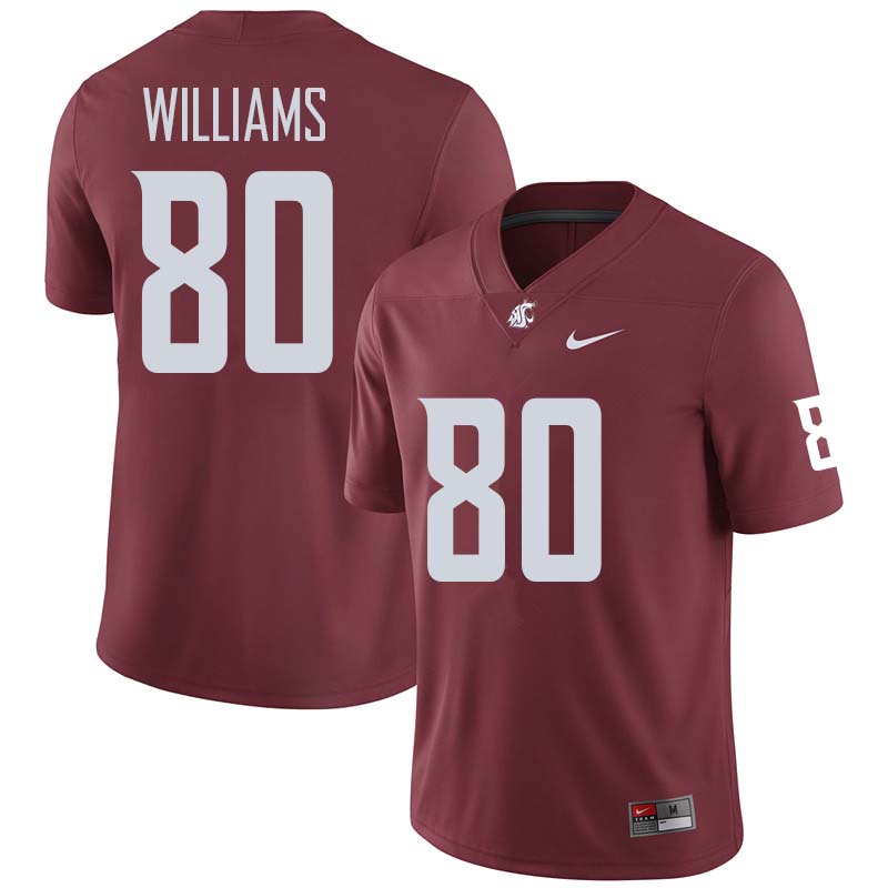 Men #80 Dom Williams Washington State Cougars College Football Jerseys Sale-Crimson - Click Image to Close